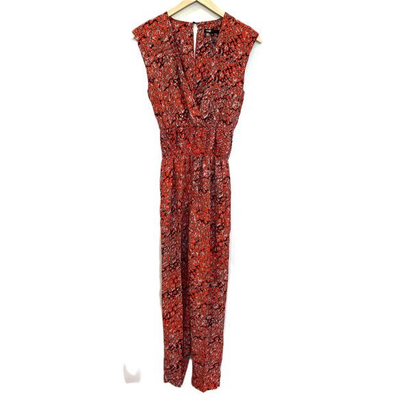 MAJE Pioma Leopard-print Woven Jumpsuit In Imprime Size XS EU 34 Red Gray Grey - Picture 5 of 11
